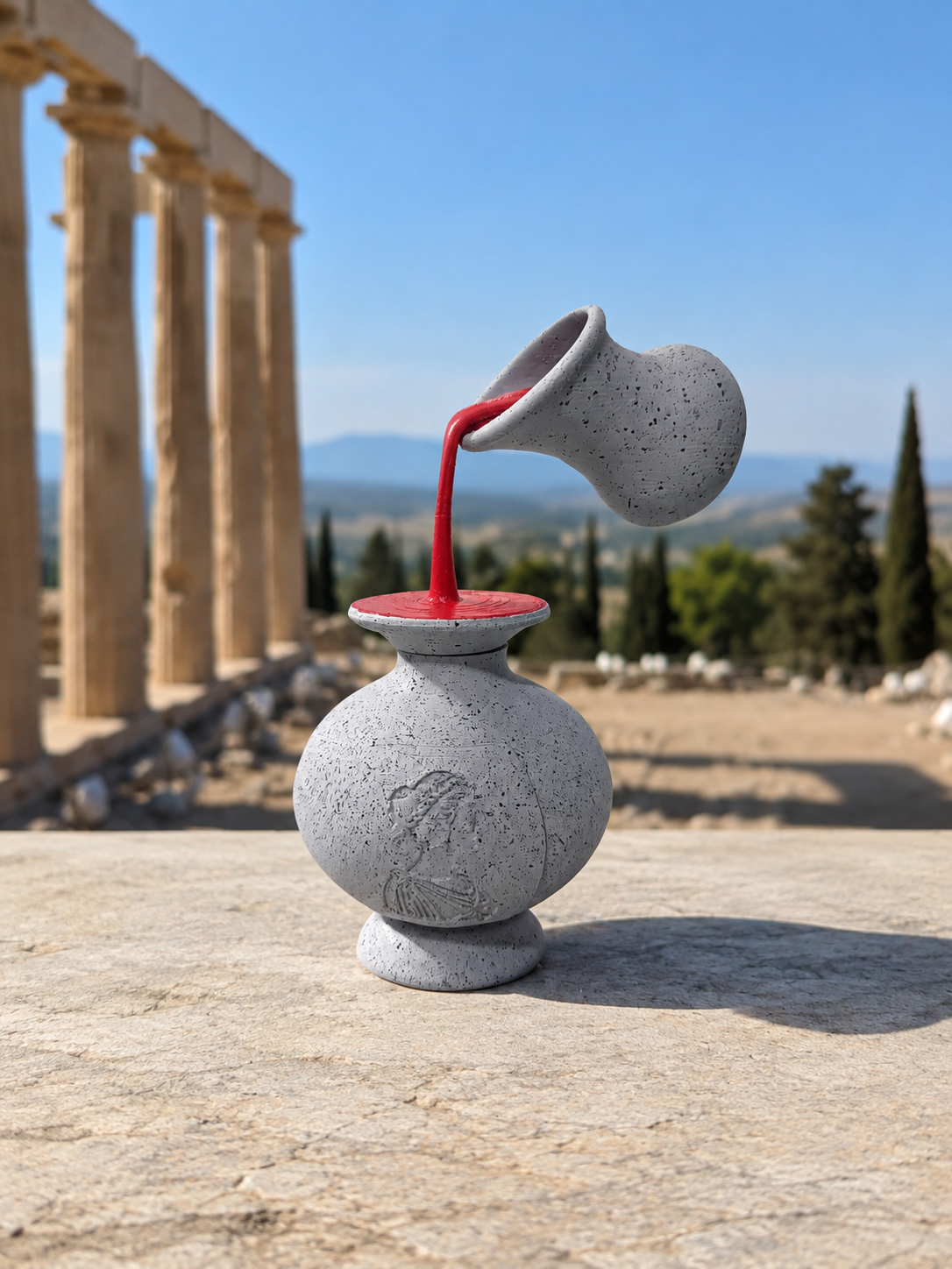 جام کلاسیک یونانی با طراحی برجسته